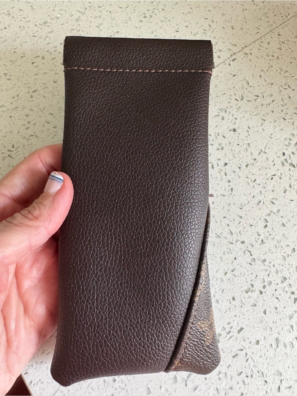 Brown Leather Eyewear Pouch
